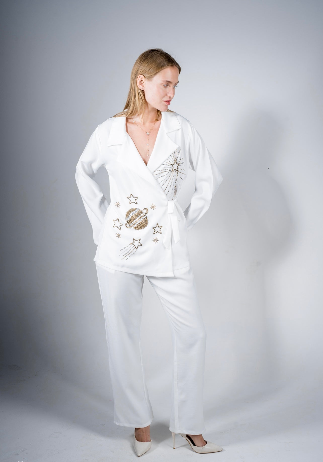 Galaxy White Linen Set