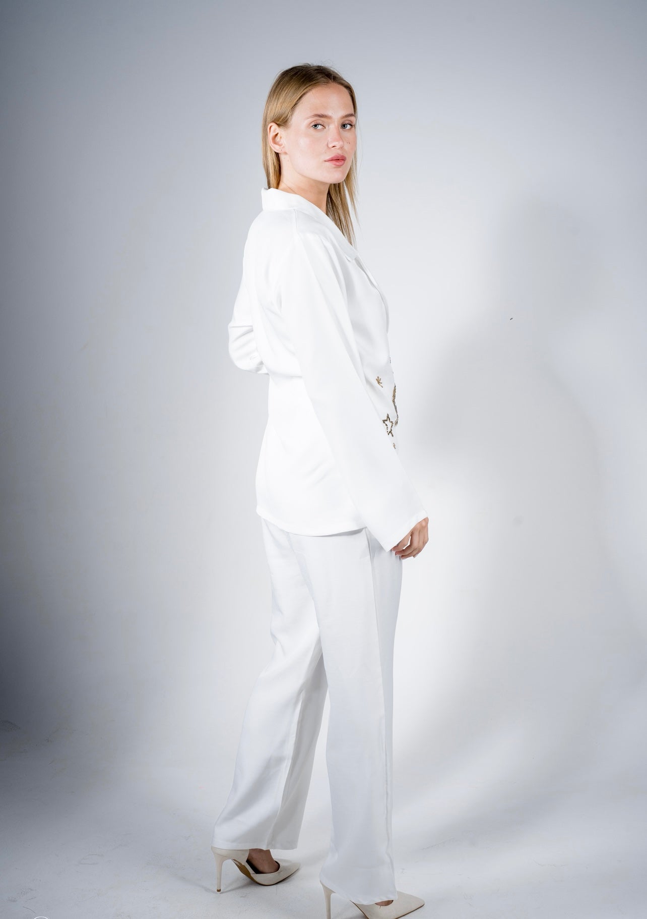 Galaxy White Linen Set