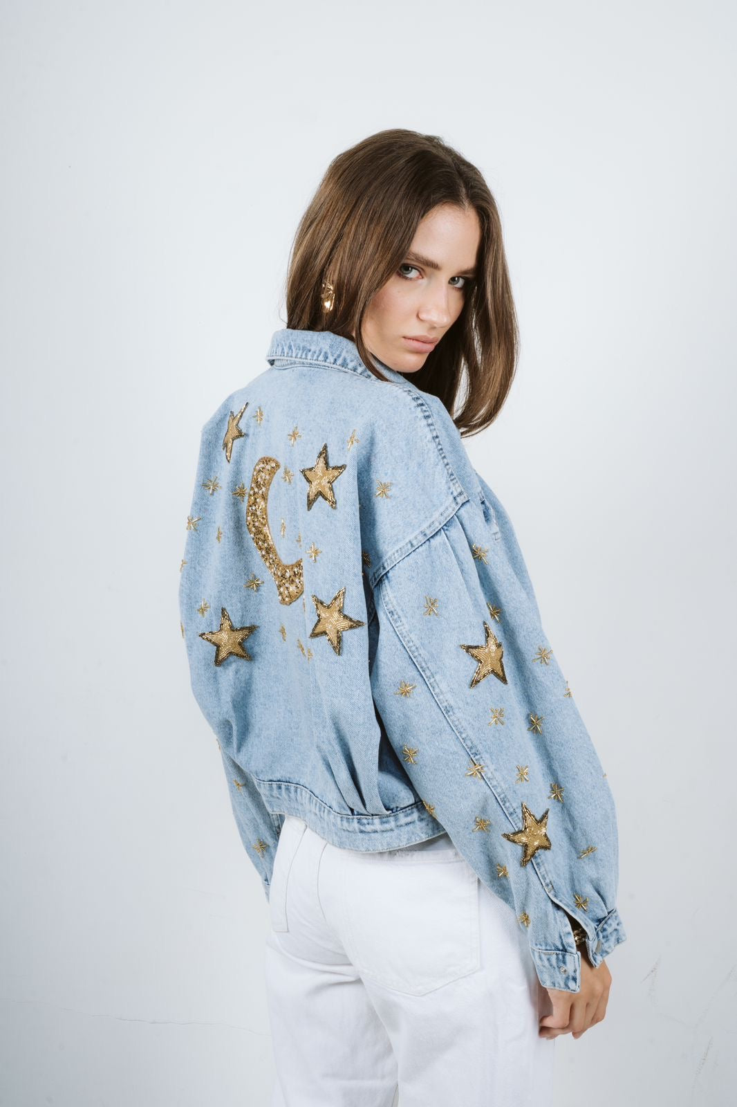 Golden Radiance Denim Jacket