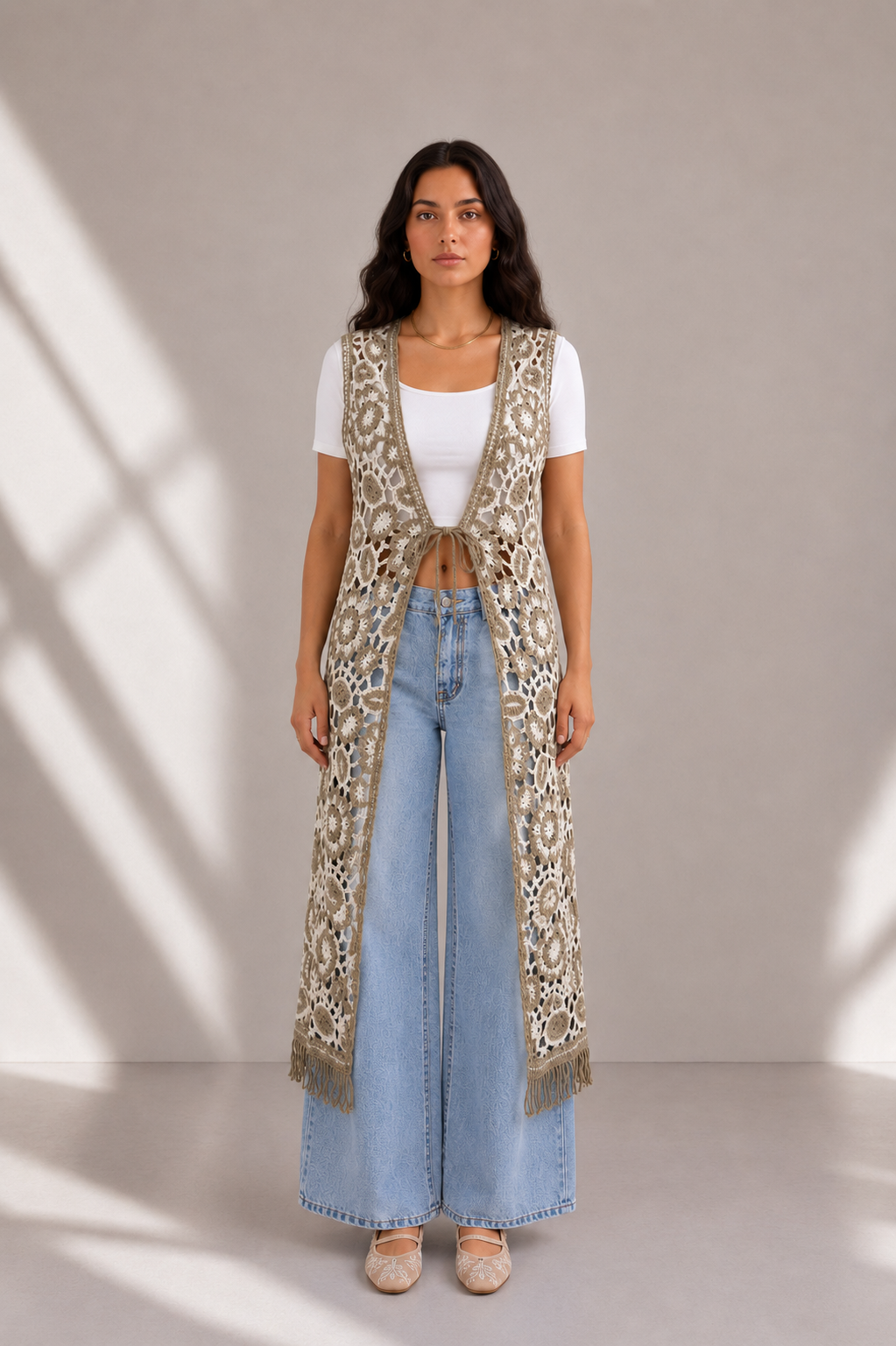Beige Knit Cardigan