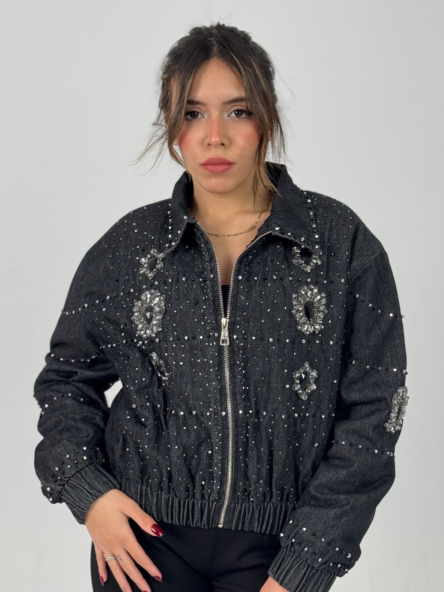 Black Sparkle Puff Jacket