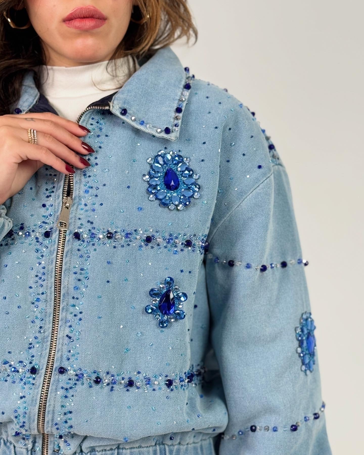 Blue Sparkle Puff Jacket