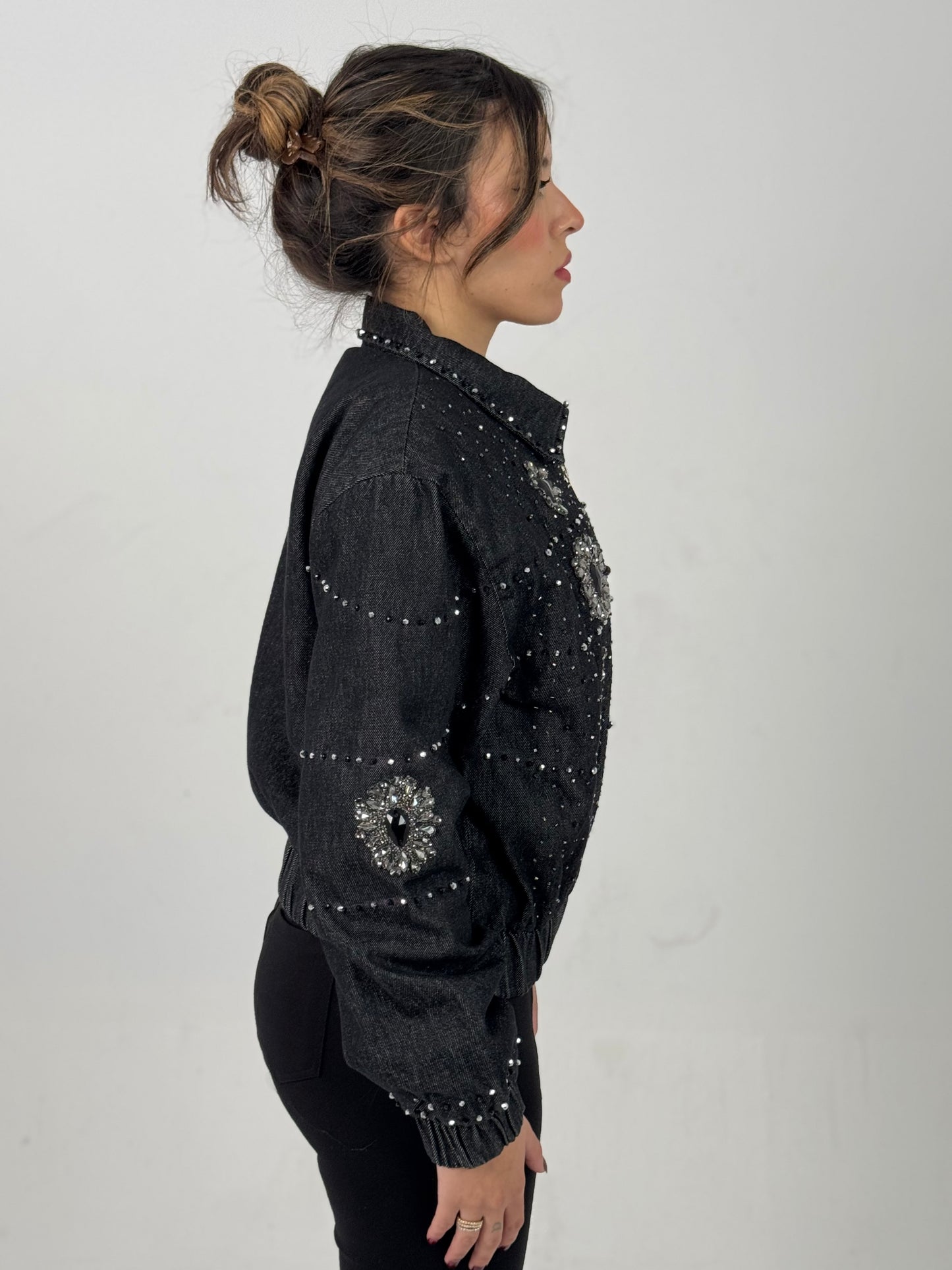 Black Sparkle Puff Jacket