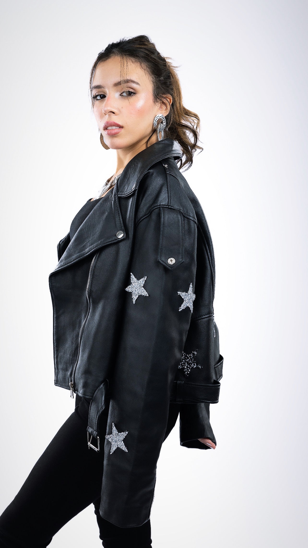 Starlit Sparkle Leather Jacket