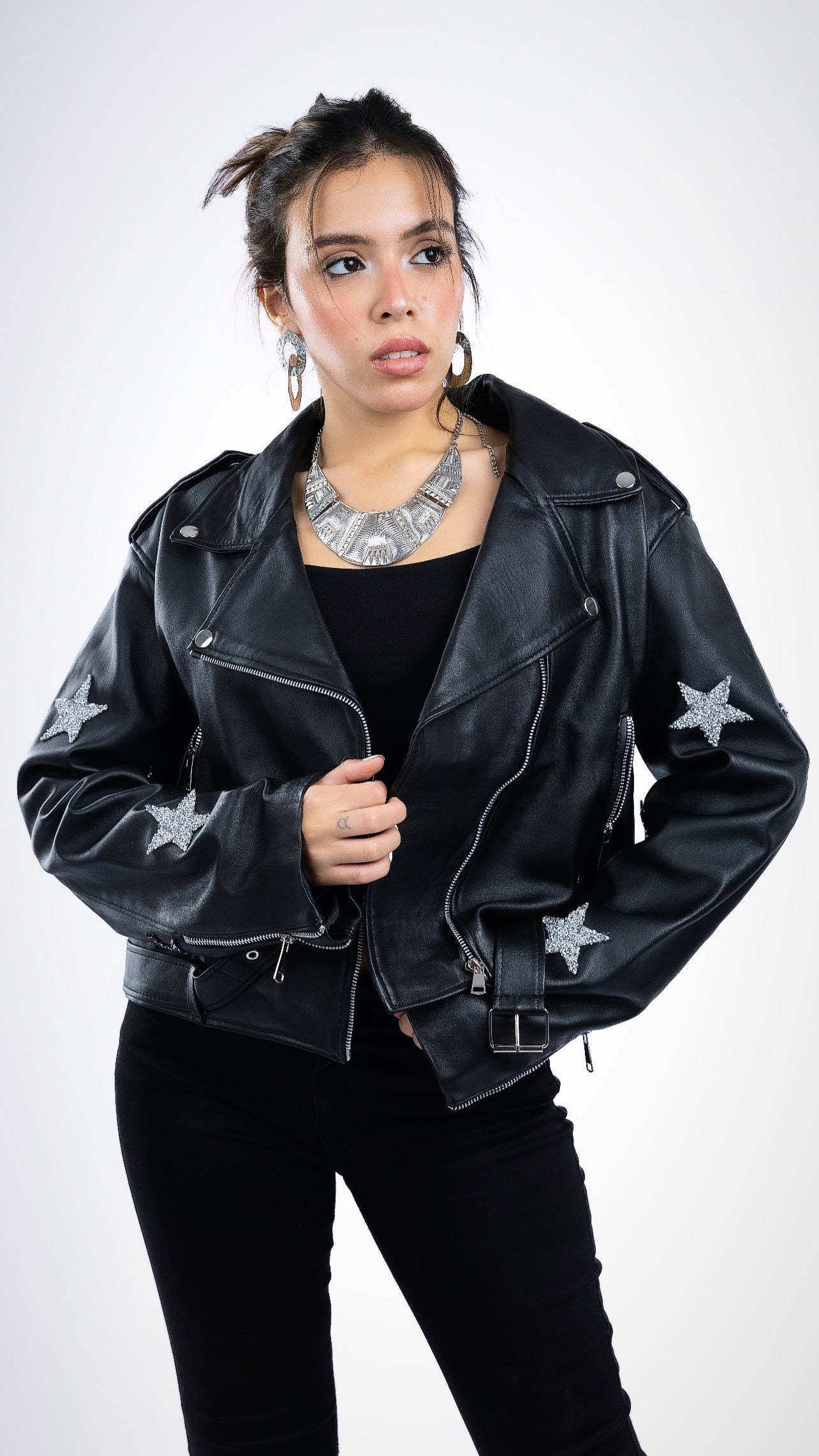 Starlit Sparkle Leather Jacket