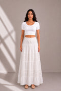 White Flowy Skirt