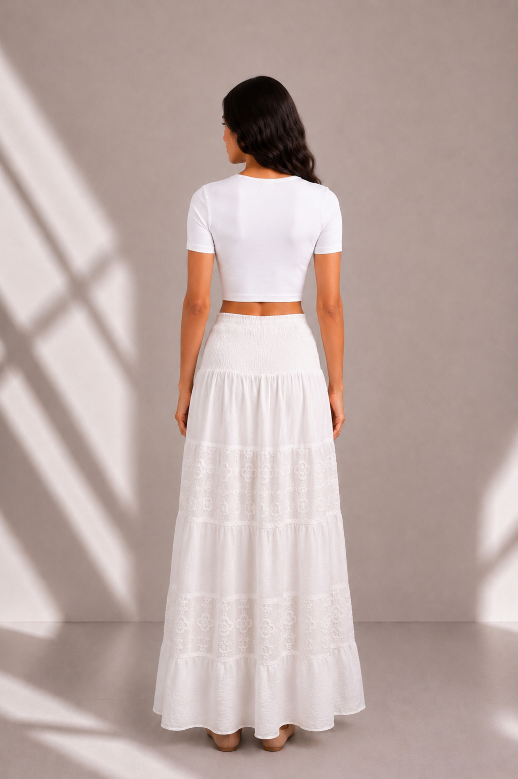 White Flowy Skirt