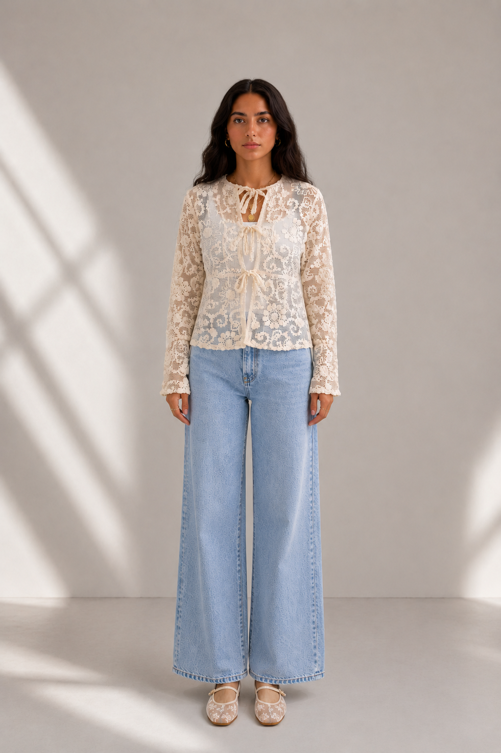 White Knit Blouse