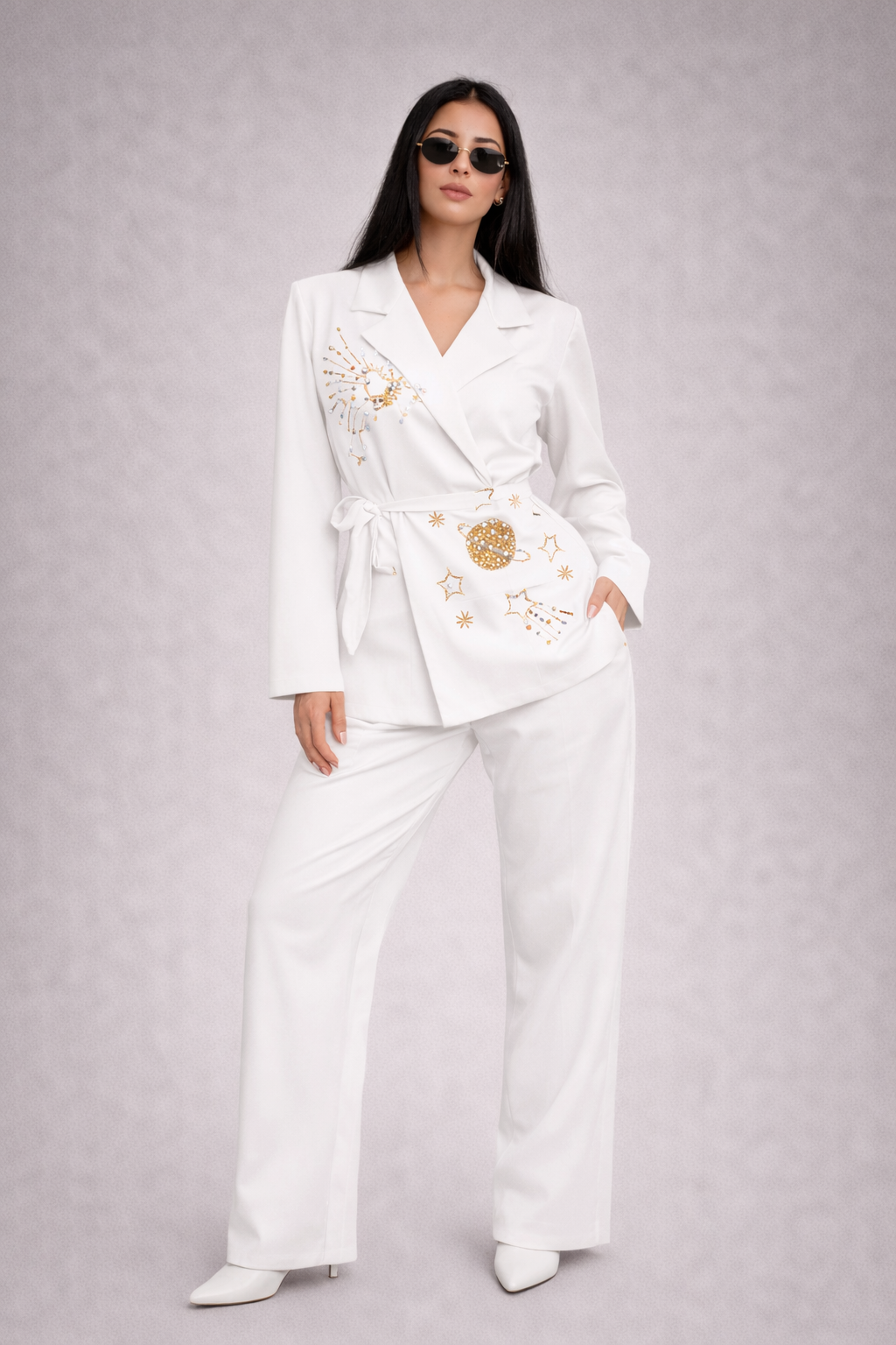 Galaxy White Linen Set