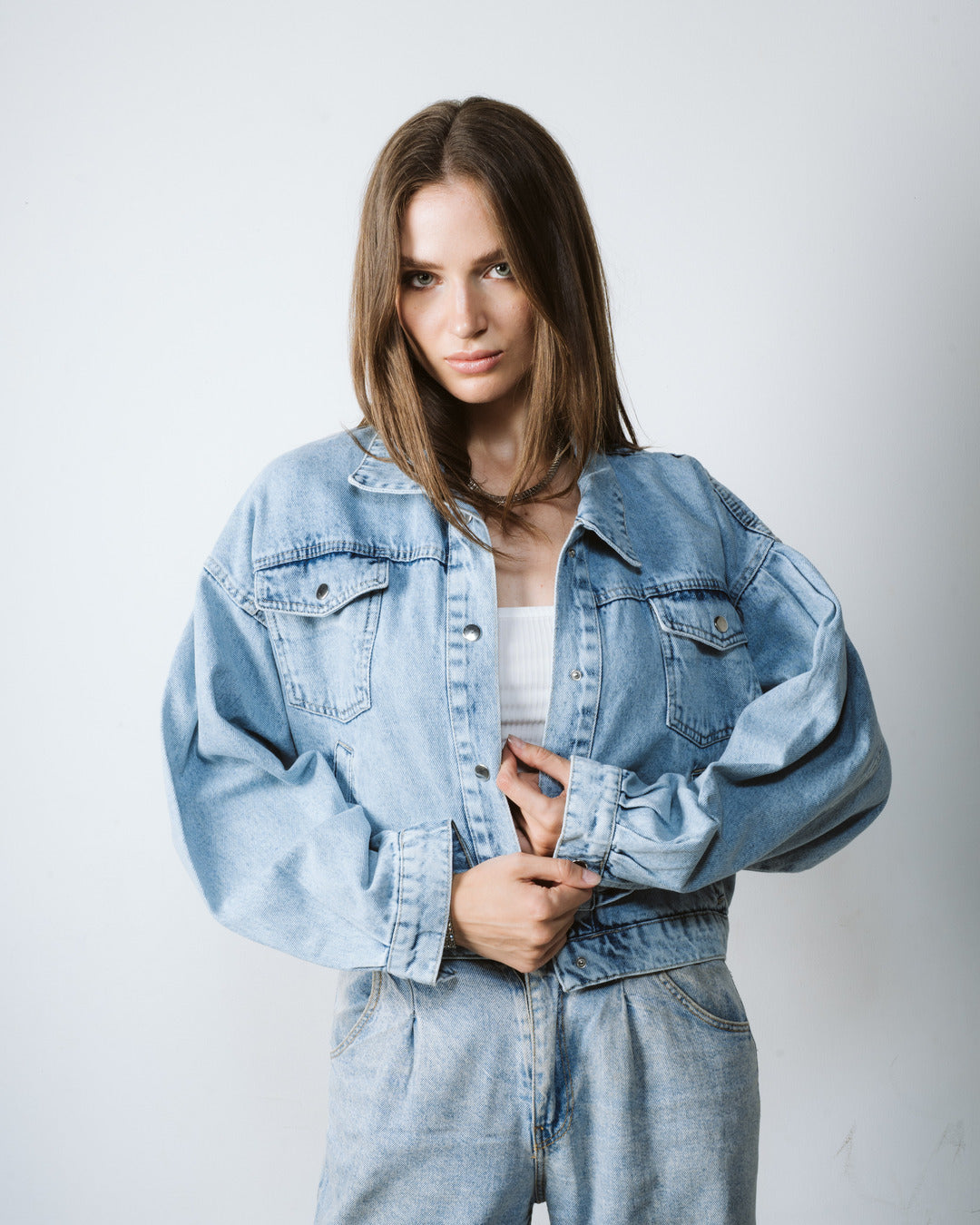 Cropped Light Blue Denim