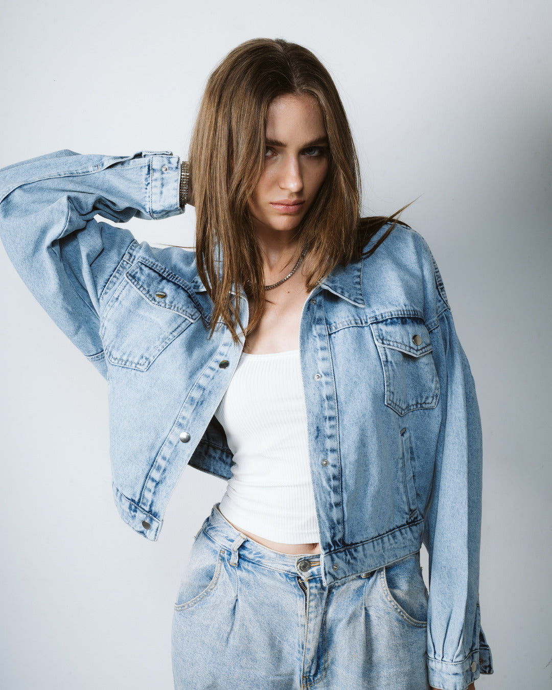 Cropped Light Blue Denim