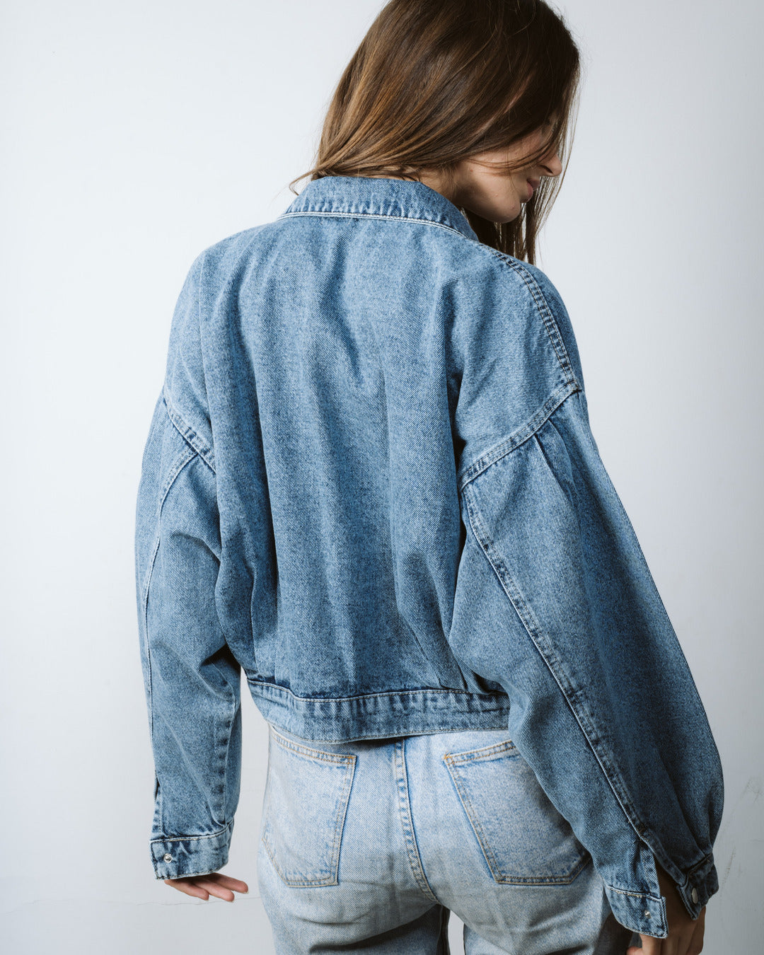 Cropped Blue Denim Jacket