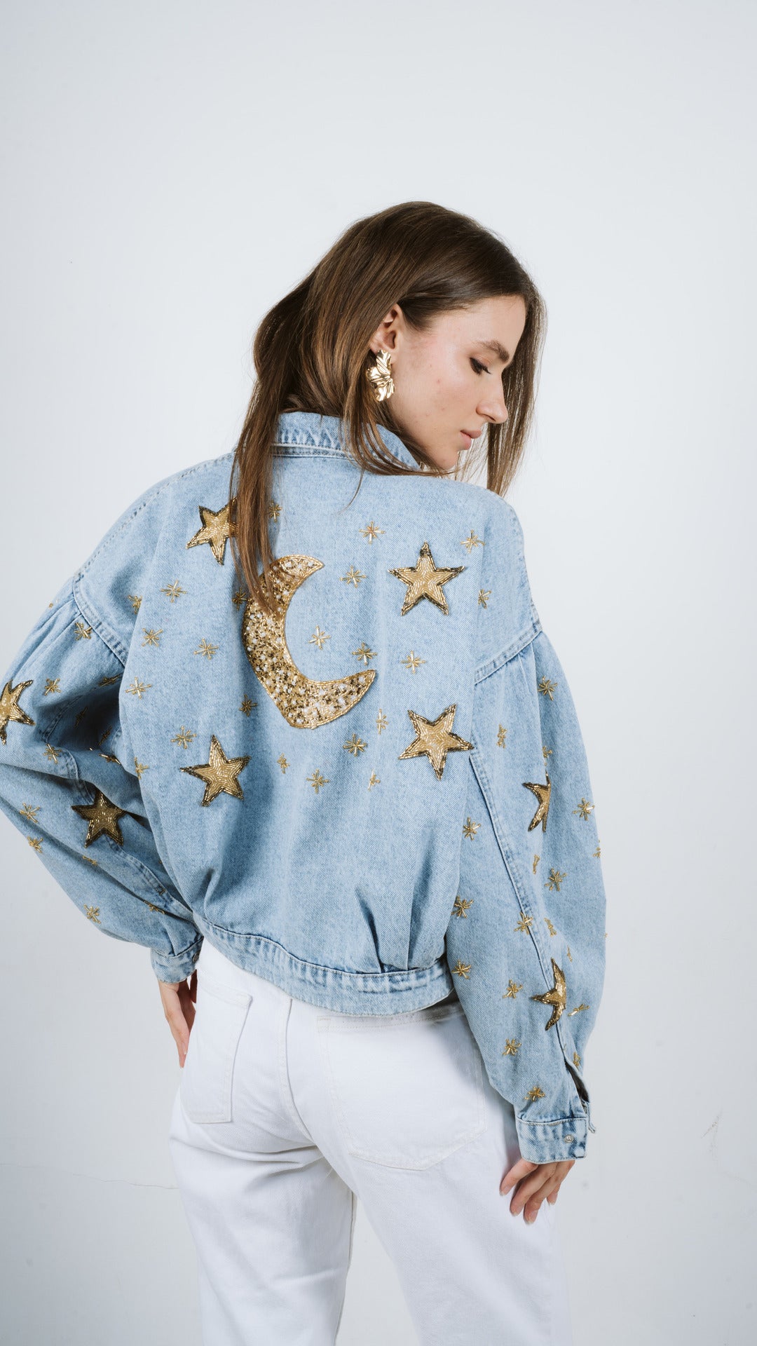 Golden Radiance Denim Jacket